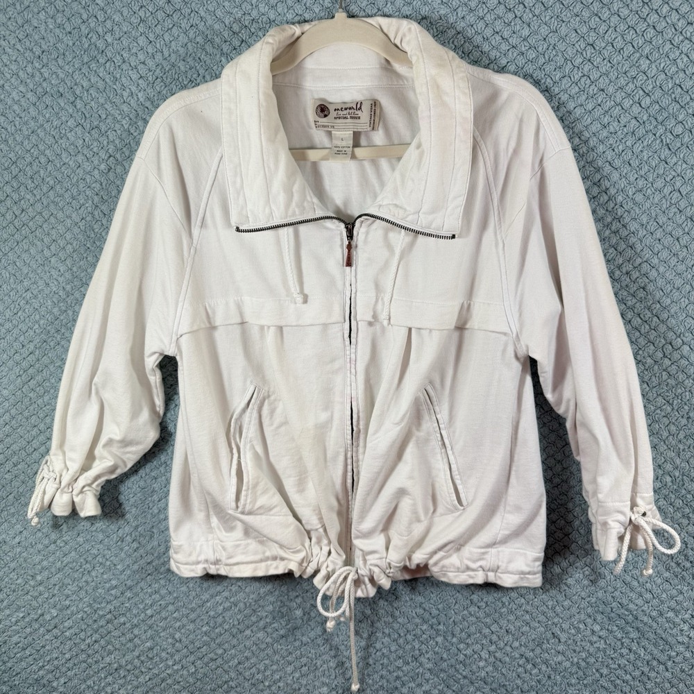 One World Live and Let Live Special Issue Vtg full zip drawstring waist/Sleeves